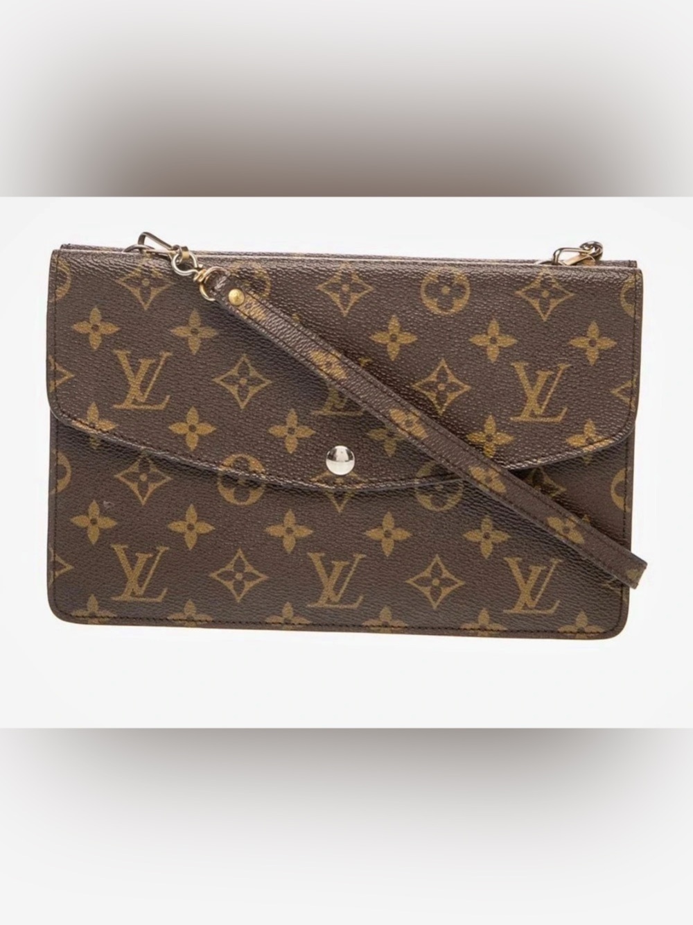 Louis Vuitton Pochette Double Rabat Shoulder Bag M51815 Brown